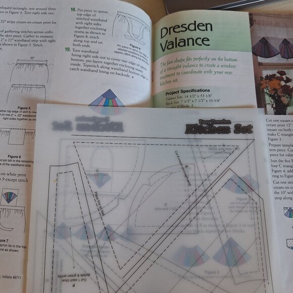 Easy Dresden Kitchen Quilting Booklet 6 Quilting Projects & Plastic Templates - Picture 5 of 7